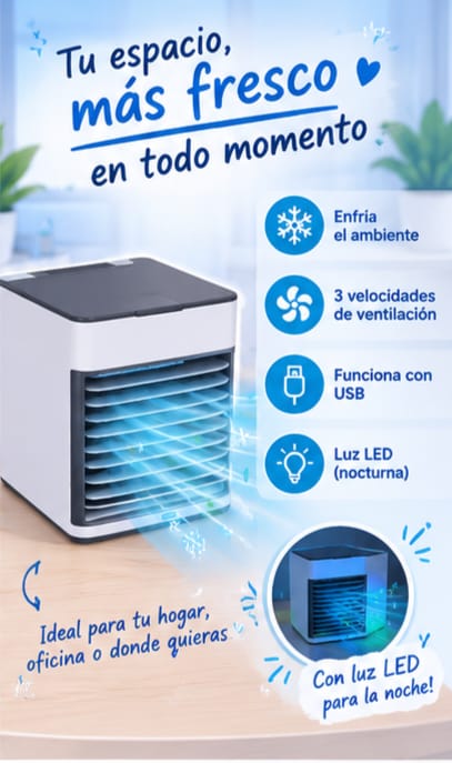 Mini Enfriador de Aire Portátil